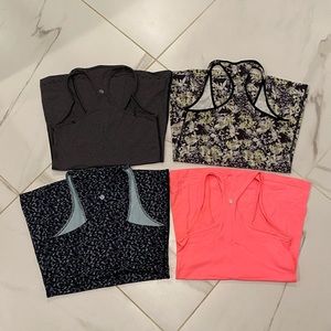 Lot of 4 Lululemon Cool Racerback Tanks. Size 6.